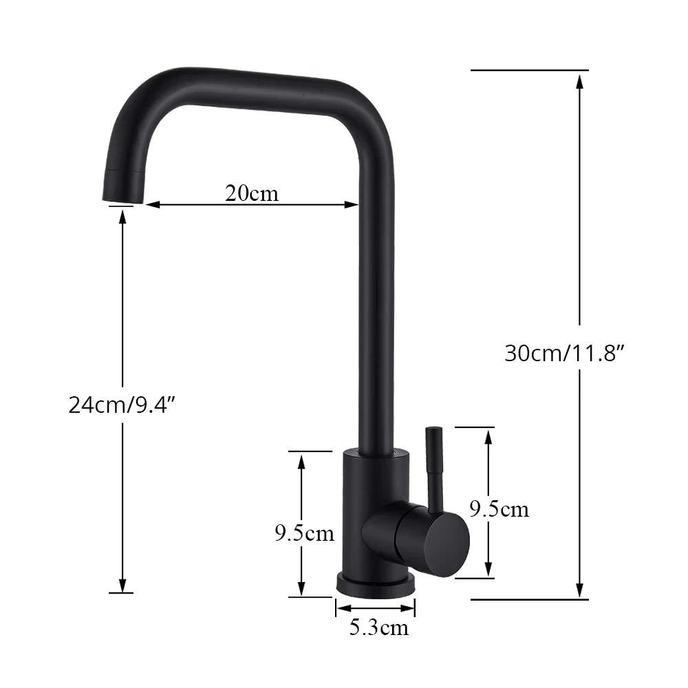 [Stainless Steel Faucet] 360° Rotatable Stainless Steel Kitchen Sink Faucet | Dual-Control Hot and Cold Water