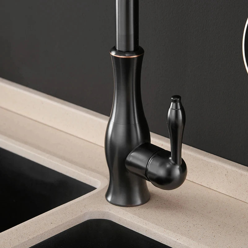 Kitchen Faucet Silver Single handle Pull-out single-hole handle Rotate 360 Water mixer faucet Mixed water tap