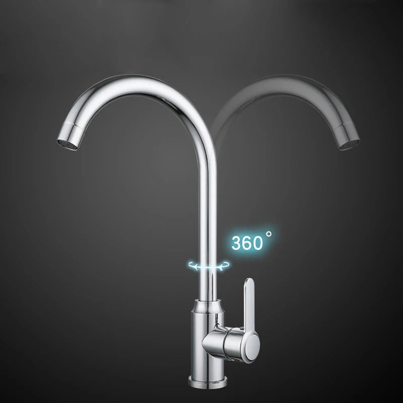 Kitchen Faucet Stainless Steel Single Handle Single Hole Tap Chrome Kitchen Mixer Taps Deck Mounted Faucets Kitchen Accessories