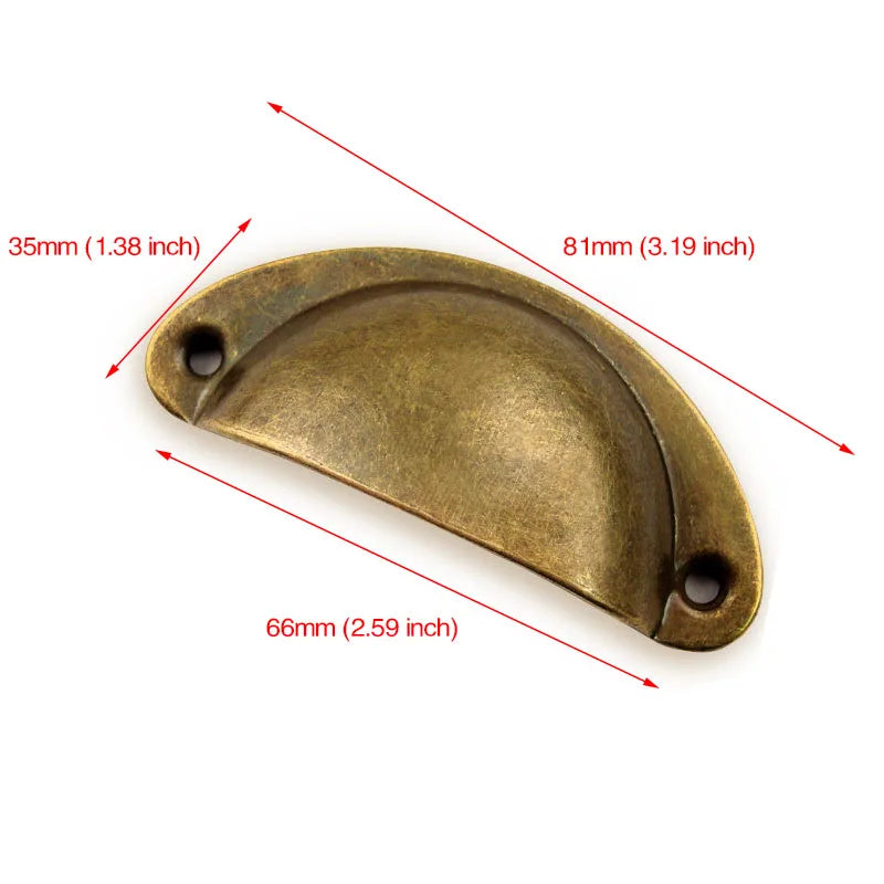 KAK 20PCS Retro Metal Kitchen Drawer Cabinet Door Handle And Furniture Knobs Hardware Cupboard Antique Brass Shell Pull Handles
