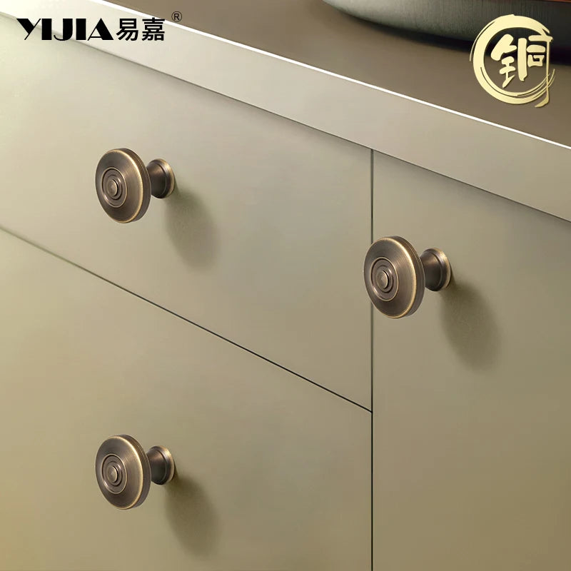 Solid Antique Brass Gold Finish Pull High-End Wardrobe Doors Cupboard Closet Handles and Drawer Knobs
