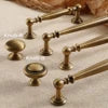 French Mid-Century Brass Cabinet Pull - Antique Bronze Single Hole Handle for American Retro Kitchen & Wardrobe