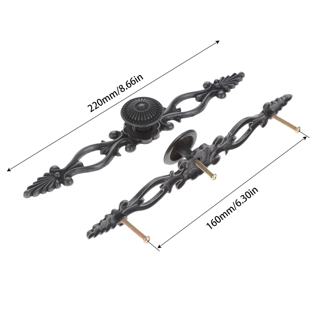 1pc Black Vintage Door Handles Antique Knobs and Handles for Kitchen Cabinets Cupboard Handles Closet Handle Furniture Hardware