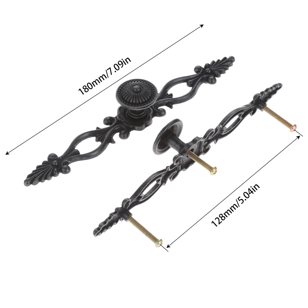 1pc Black Vintage Door Handles Antique Knobs and Handles for Kitchen Cabinets Cupboard Handles Closet Handle Furniture Hardware