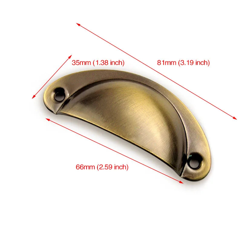KAK 20PCS Retro Metal Kitchen Drawer Cabinet Door Handle And Furniture Knobs Hardware Cupboard Antique Brass Shell Pull Handles