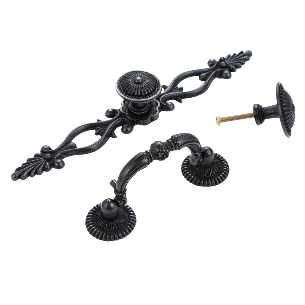 1pc Black Vintage Door Handles Antique Knobs and Handles for Kitchen Cabinets Cupboard Handles Closet Handle Furniture Hardware