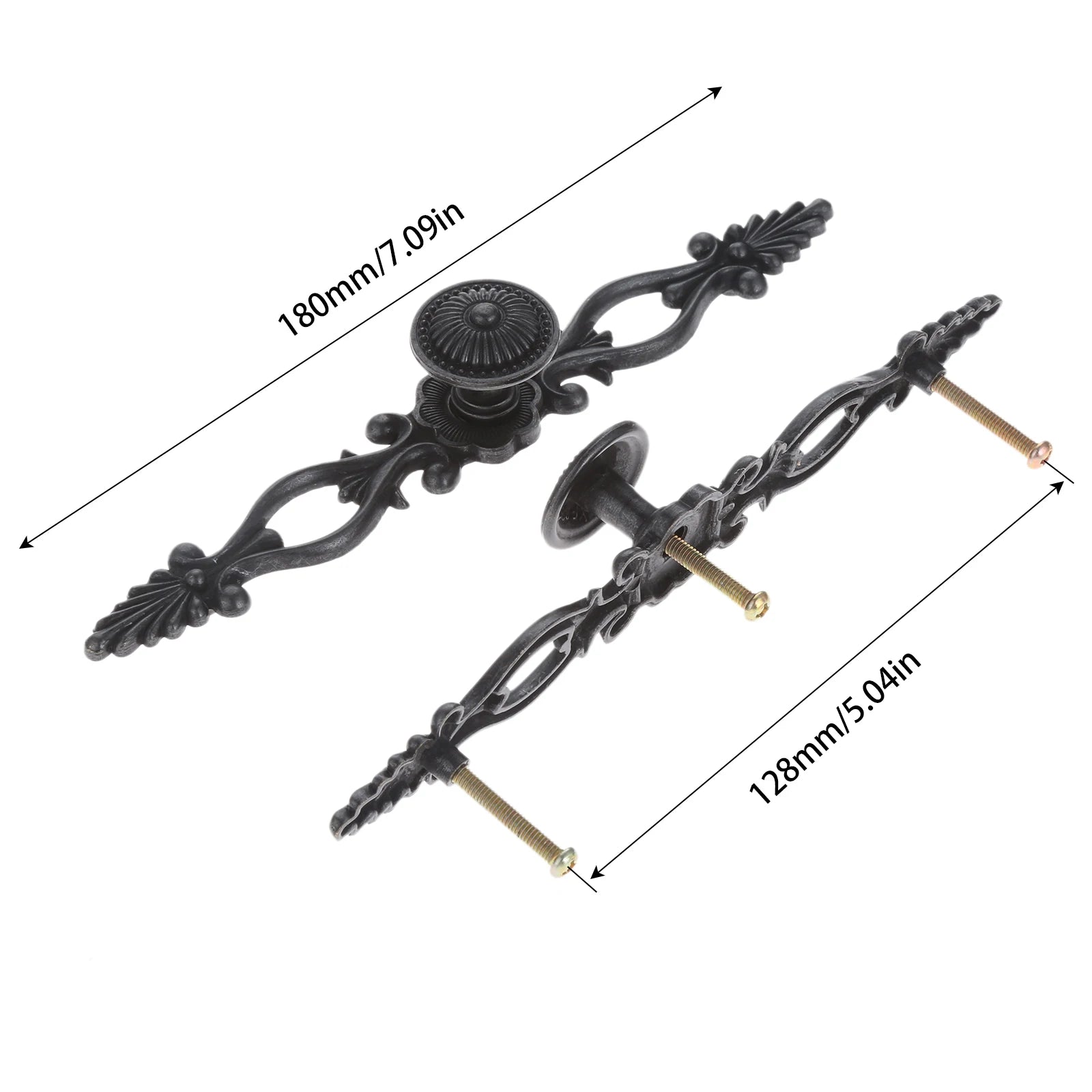 1pc Black Vintage Door Handles Antique Knobs and Handles for Kitchen Cabinets Cupboard Handles Closet Handle Furniture Hardware