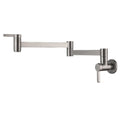 Brass Wall Mounted Folding Spout Kitchen Tap – Double Switch, Matte Black