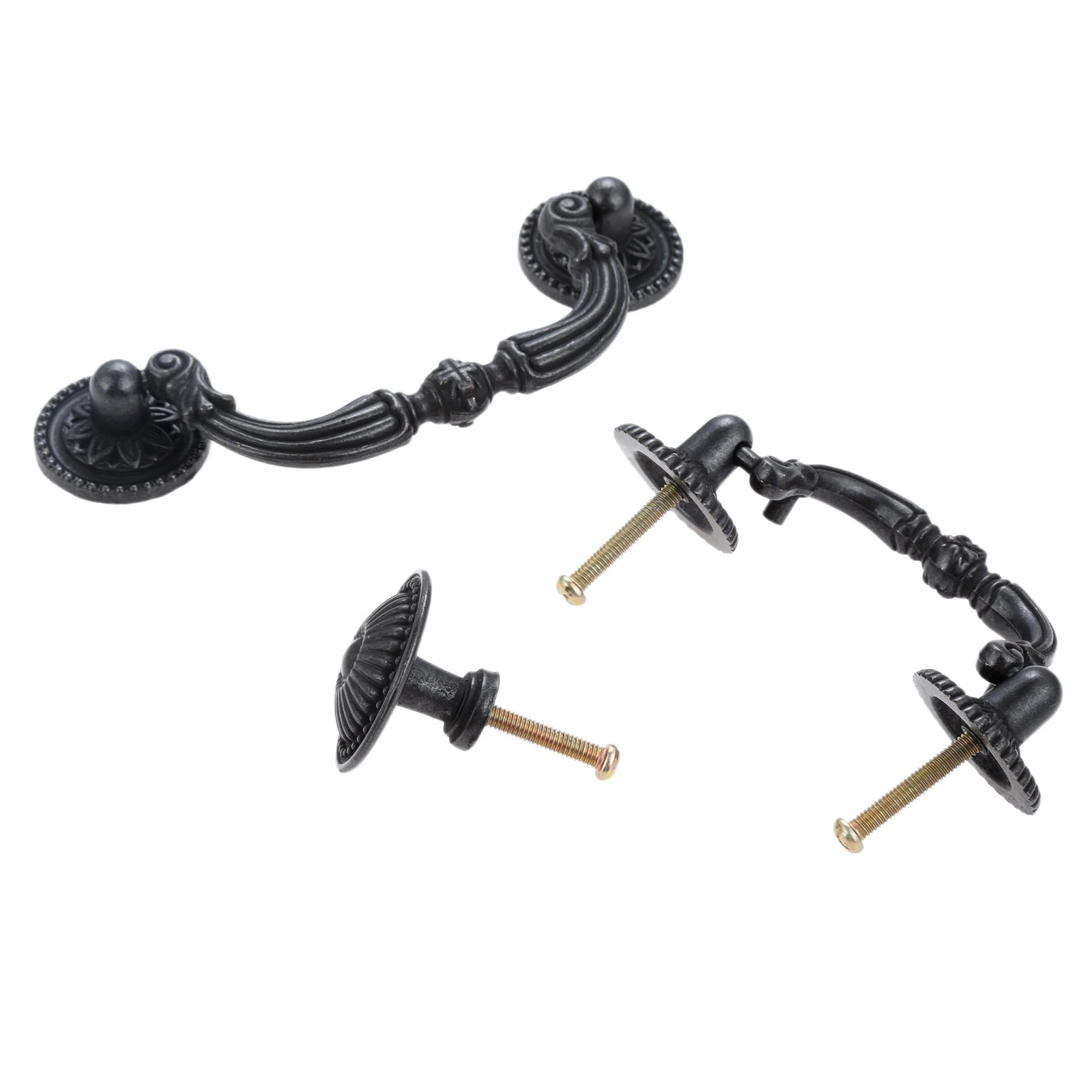1pc Black Vintage Door Handles Antique Knobs and Handles for Kitchen Cabinets Cupboard Handles Closet Handle Furniture Hardware