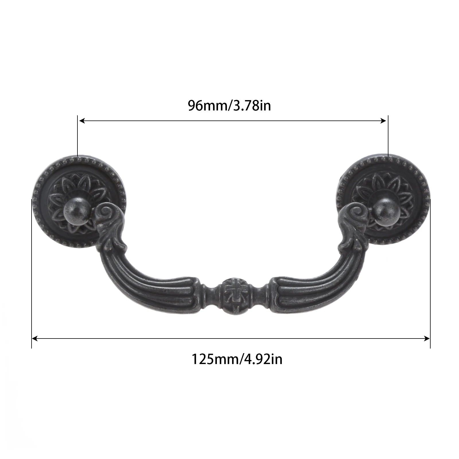 1pc Black Vintage Door Handles Antique Knobs and Handles for Kitchen Cabinets Cupboard Handles Closet Handle Furniture Hardware