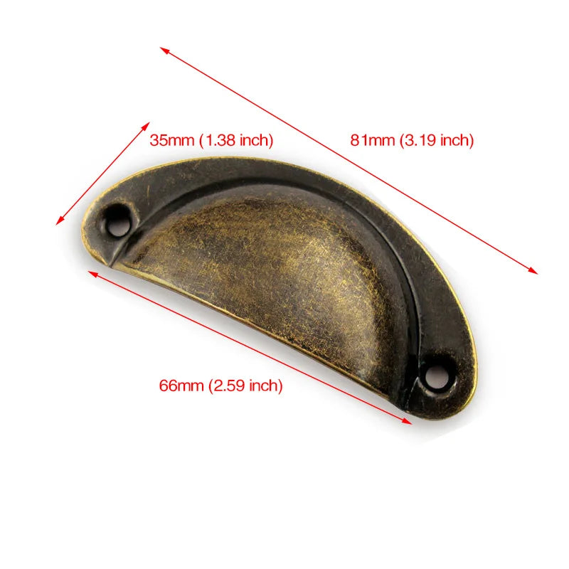 KAK 20PCS Retro Metal Kitchen Drawer Cabinet Door Handle And Furniture Knobs Hardware Cupboard Antique Brass Shell Pull Handles