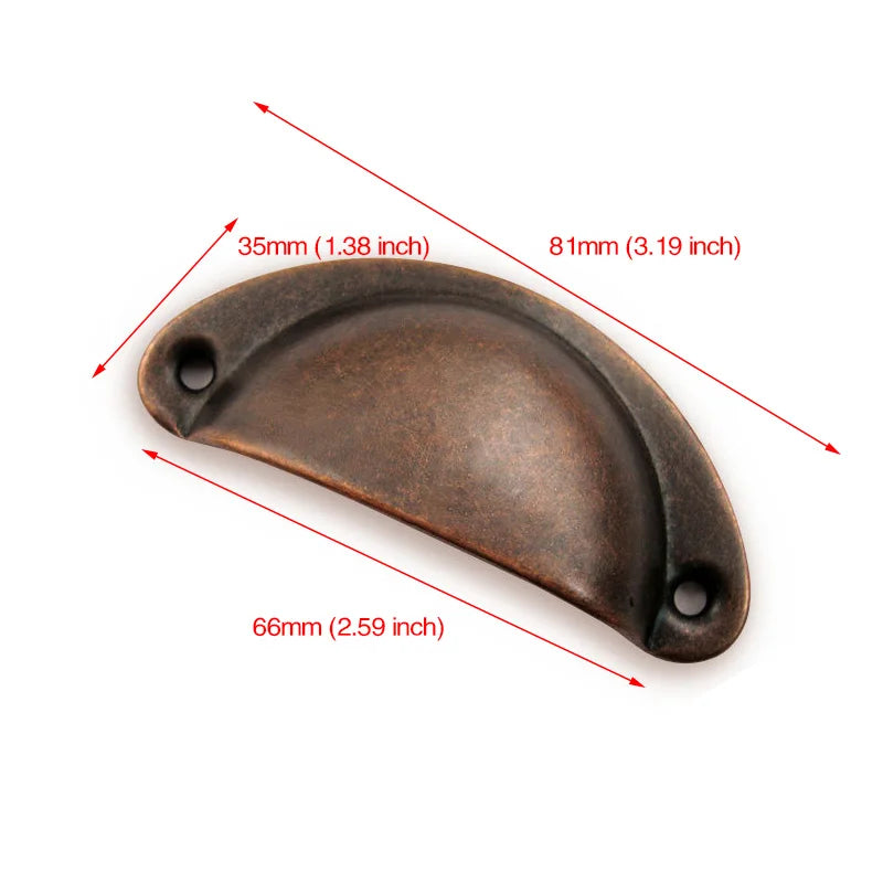 KAK 20PCS Retro Metal Kitchen Drawer Cabinet Door Handle And Furniture Knobs Hardware Cupboard Antique Brass Shell Pull Handles