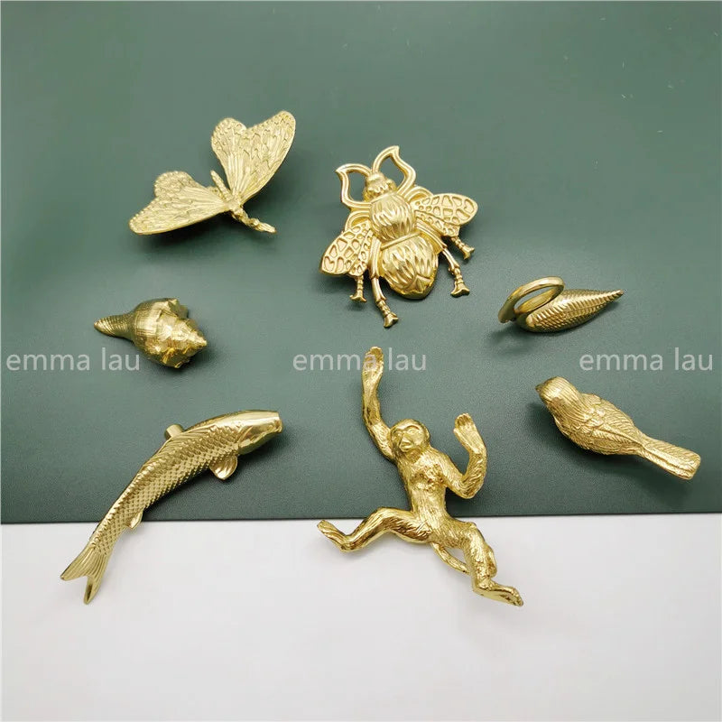 Nordic Round Ball Handle Solid Brass Furniture Knob and Handle Drawer Cabinet Door Knobs Cupboard Single Hole Pulls Handles