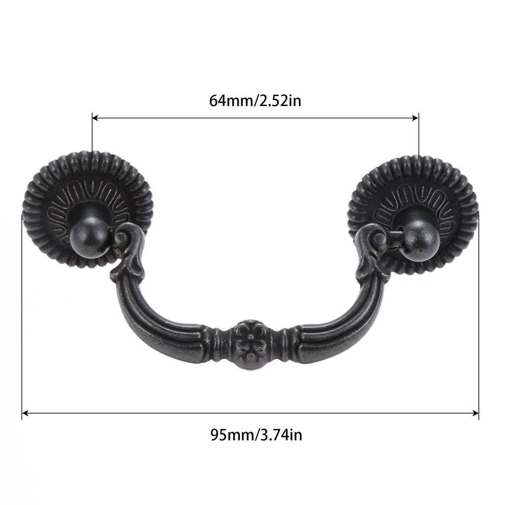 1pc Black Vintage Door Handles Antique Knobs and Handles for Kitchen Cabinets Cupboard Handles Closet Handle Furniture Hardware