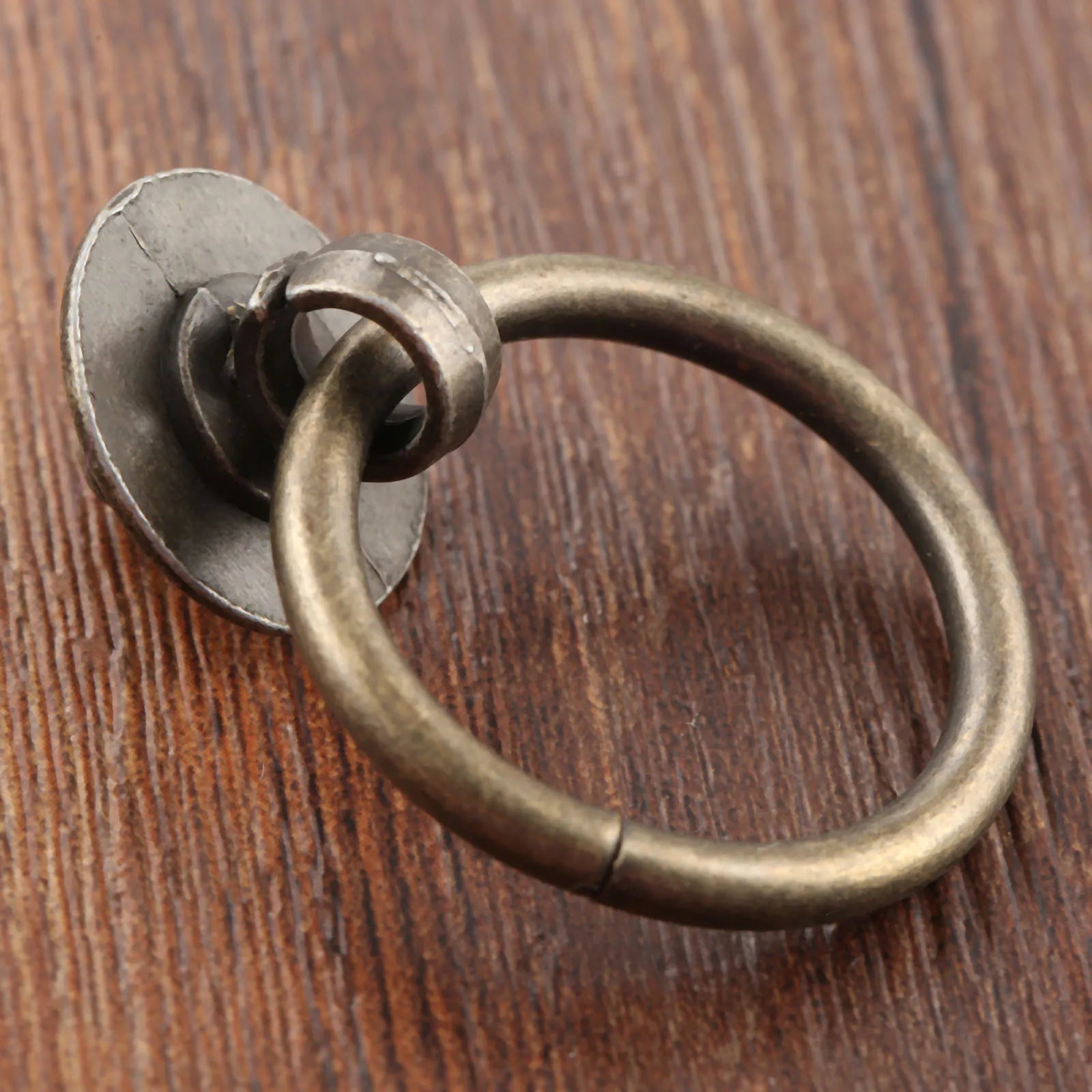 2sets Ring Knobs Simple Handle Antique Bronze Pull w/screws Decor Cabinet Furniture Kitchen Drawer Cupboard 40*30mm Old Chinese