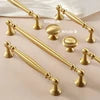 French Light Luxury Solid Brass Cabinet Pull, Mid-Century Modern Cream Style Drawer Handle, Nordic American Single Hole