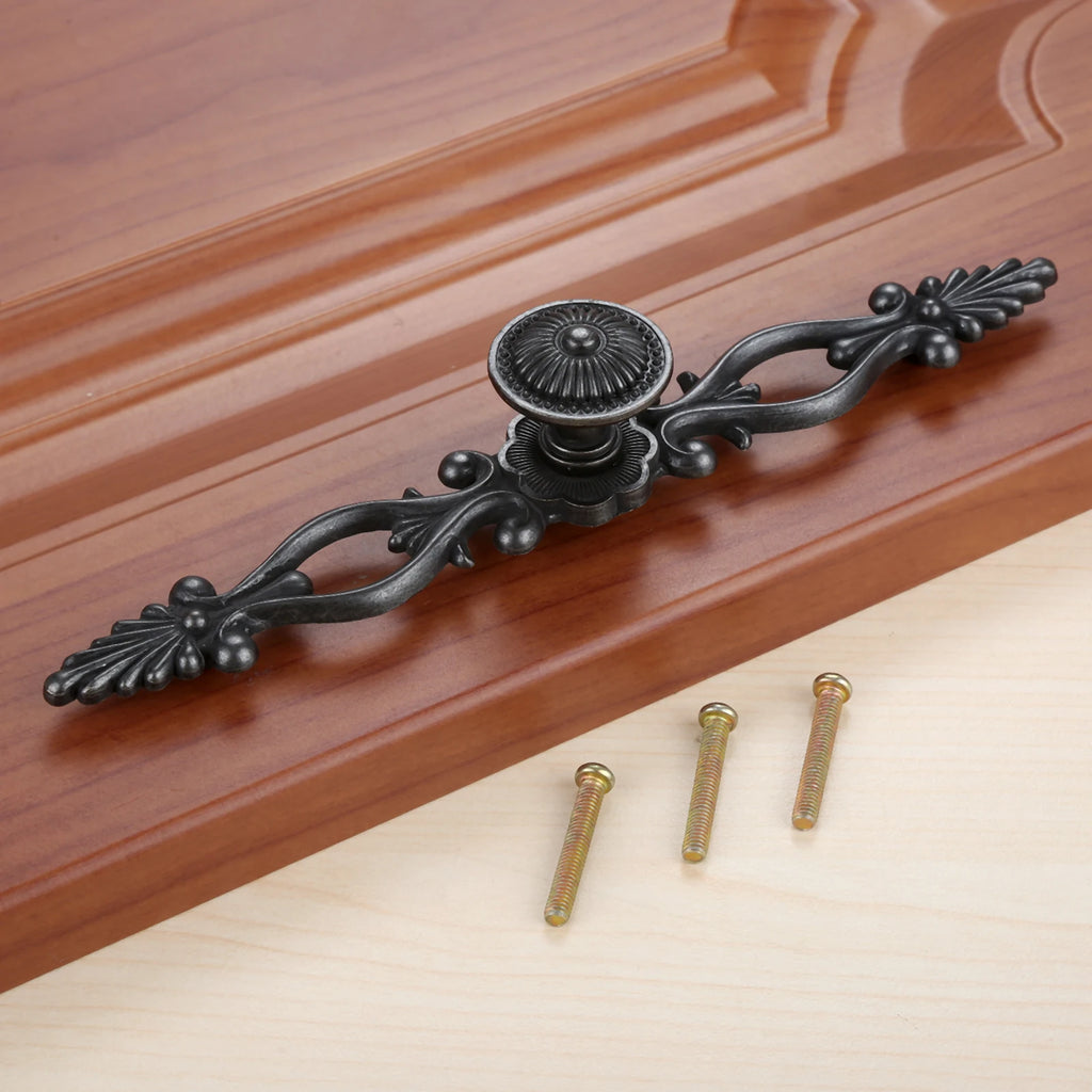 1pc Black Vintage Door Handles Antique Knobs and Handles for Kitchen Cabinets Cupboard Handles Closet Handle Furniture Hardware