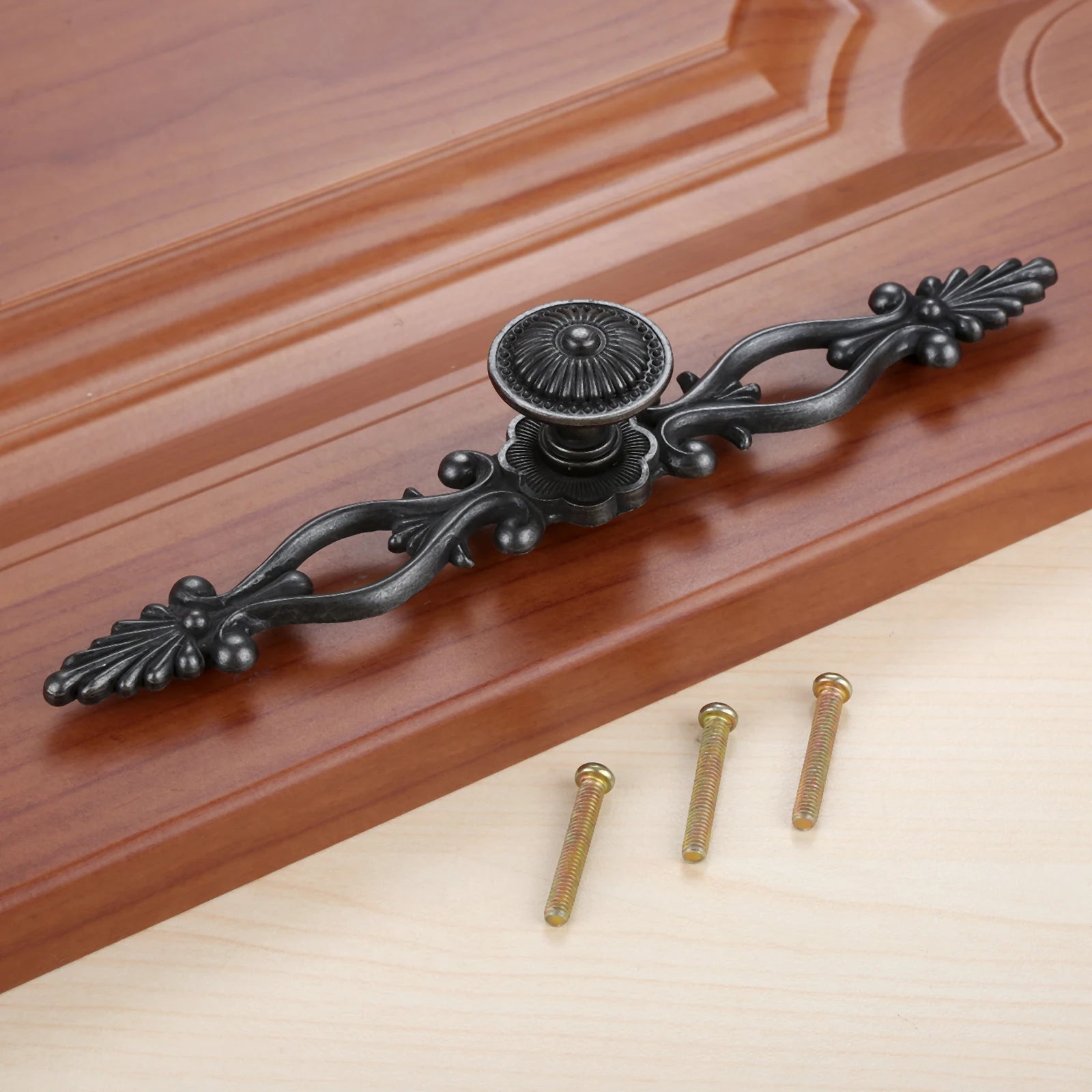 1pc Black Vintage Door Handles Antique Knobs and Handles for Kitchen Cabinets Cupboard Handles Closet Handle Furniture Hardware