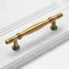 Solid Antique Brass Gold Finish Pull High-End Wardrobe Doors Cupboard Closet Handles and Drawer Knobs