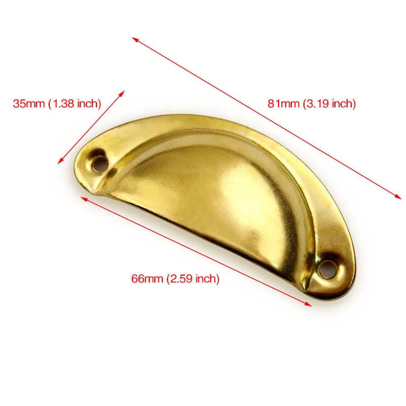 KAK 20PCS Retro Metal Kitchen Drawer Cabinet Door Handle And Furniture Knobs Hardware Cupboard Antique Brass Shell Pull Handles
