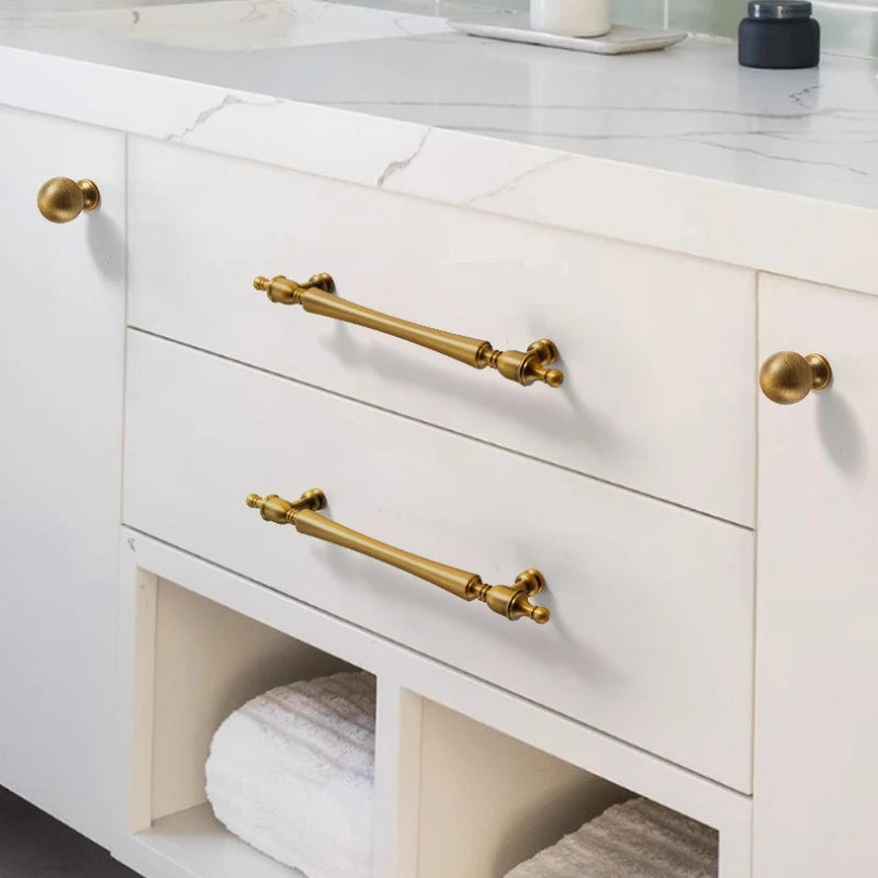 Antique-Bronze Cabinet Handle Retro Wardrobe & Kitchen-Cabinet Pull American Single-Hole Drawer Knob Zinc-Alloy Furniture Handle