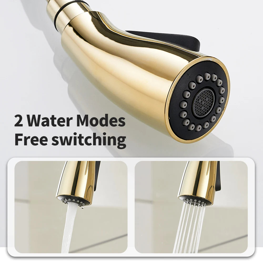 Black Pull Out Single Lever Kitchen Mixer Tap – 360° Rotation