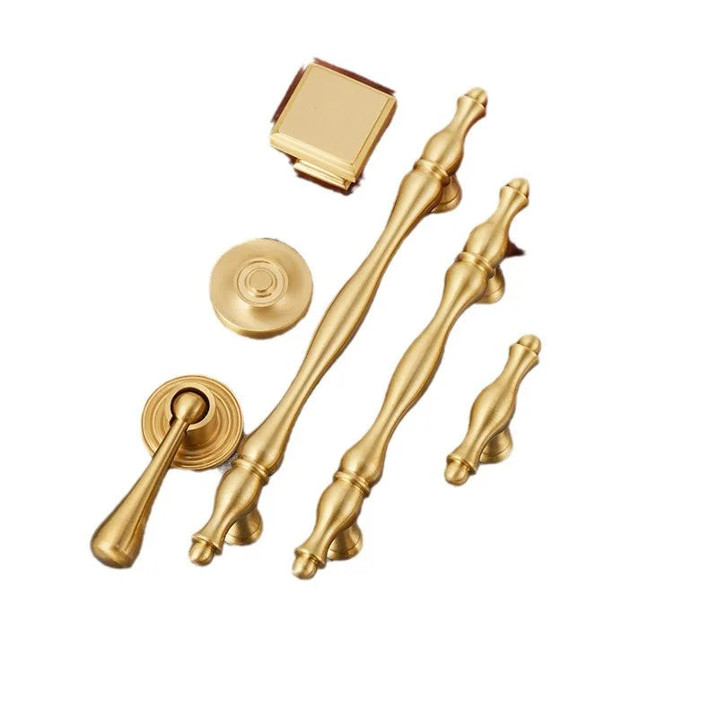 Handles for Furniture French Solid Brass Cupboard Door Knob and Handle American Kitchen Cabinet Drawer Handles
