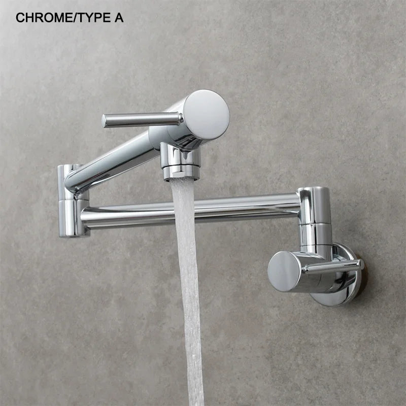 Brass Pot Filler Tap – Wall Mounted Foldable Kitchen Faucet