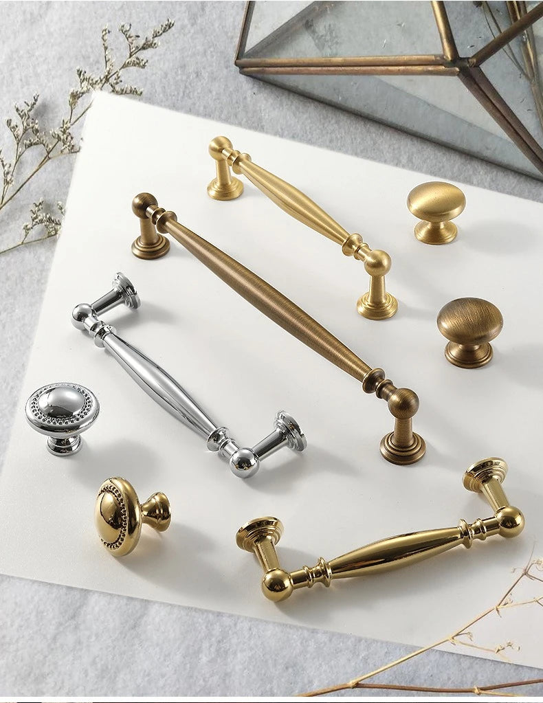 Nordic Solid Brass Furniture Handles Luxury Handles for Wardrobe and Drawer Kitchen Cabinet Drawer Handles Shoe Cabinets Pulls