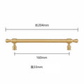 Pure Copper Wardrobe Door Handle Golden Retro Lengthened Furniture Handles Modern Simple Cabinet Drawer Small Handle Home Decor