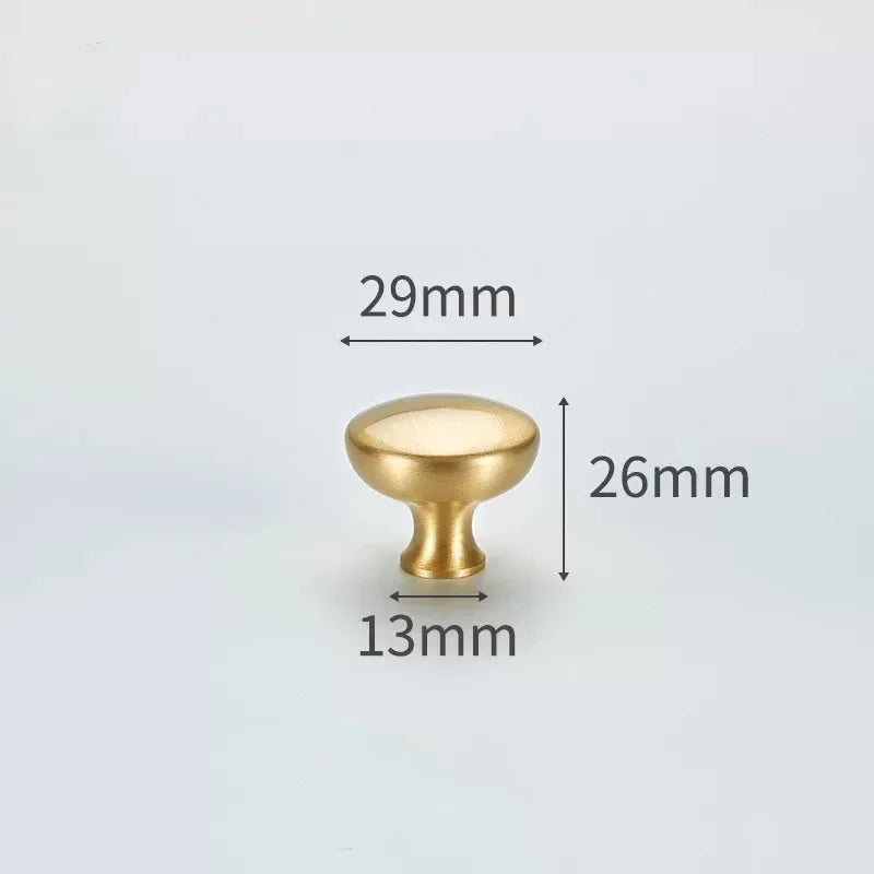 Modern Simple Solid Brass Cabinet Knobs Furniture Wardrobe Handle Kitchen Copper Pulls Doorknob