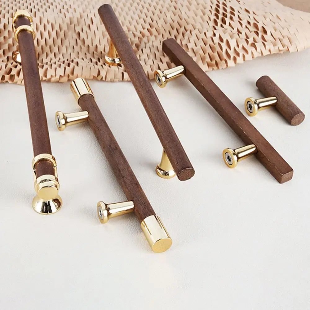 Modern Solid Wooden Door Handles Multifunctional Durable Drawer Knobs Various Sizes Kitchen Cabinet Handles Home Use