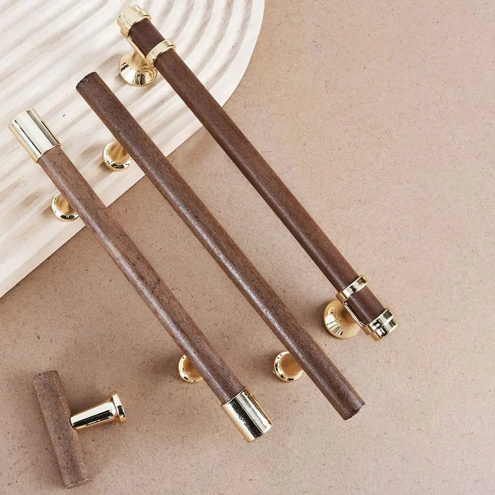 Modern Solid Wooden Door Handles Various Sizes Multifunctional Drawer Knobs Durable Kitchen Cabinet Handles Home Use