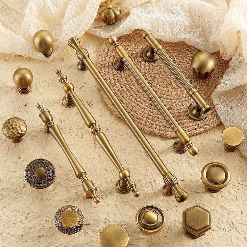 Antique-Bronze Cabinet Handle Retro Wardrobe & Kitchen-Cabinet Pull American Single-Hole Drawer Knob Zinc-Alloy Furniture Handle