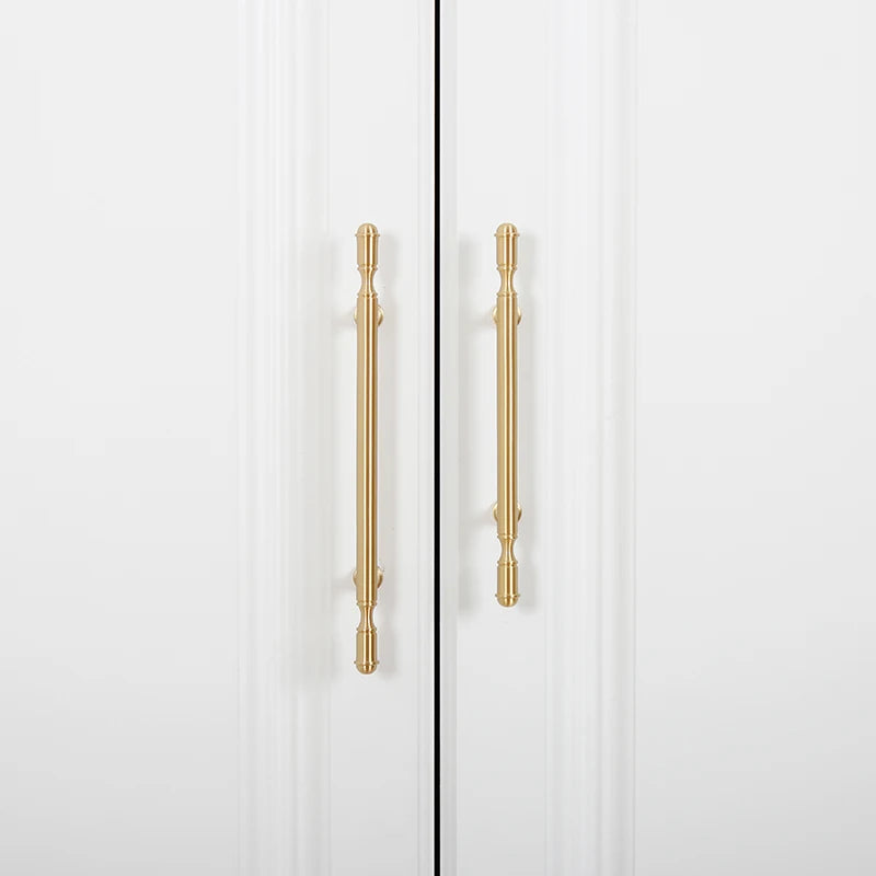 Pure Copper Wardrobe Door Handle Golden Retro Lengthened Furniture Handles Modern Simple Cabinet Drawer Small Handle Home Decor
