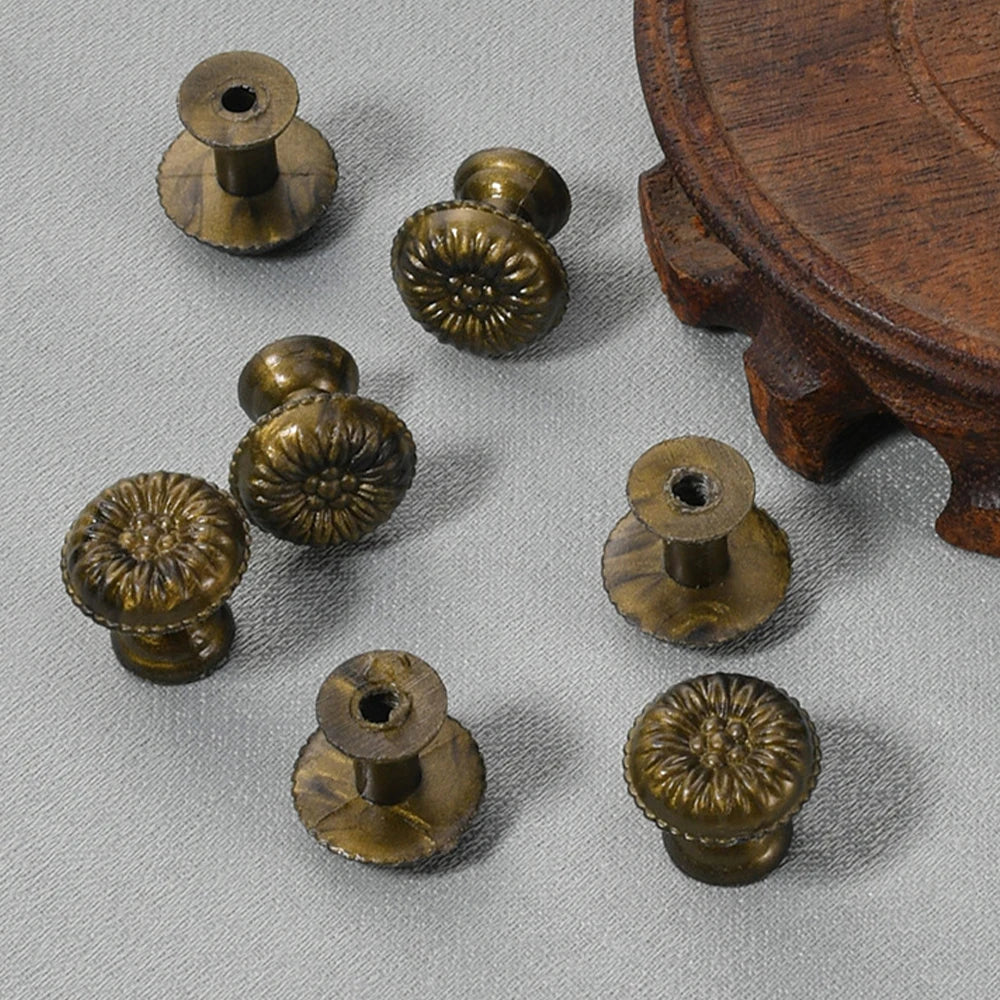 10 Pcs Furniture Handles with Screws Small Box Knobs Plastic 18*19mm Vintage Single Hole Handle for Drawer Cabinet Door Cupboard