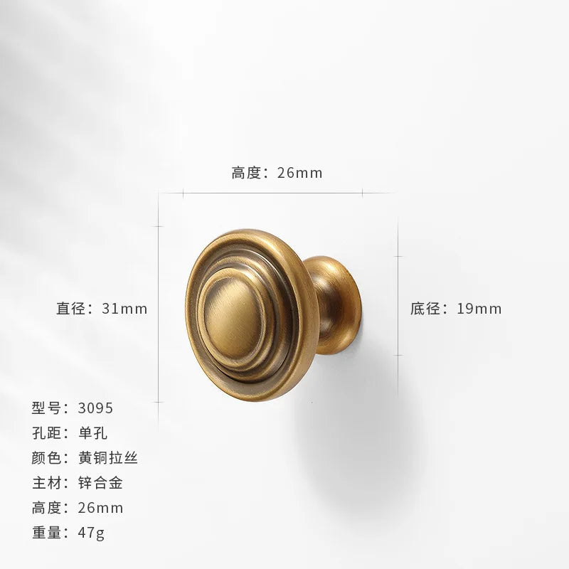 Antique-Bronze Cabinet Handle Retro Wardrobe & Kitchen-Cabinet Pull American Single-Hole Drawer Knob Zinc-Alloy Furniture Handle
