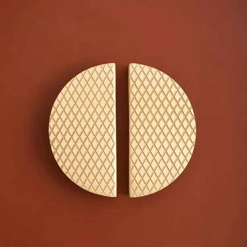 Modern Knobs Furniture Hardware Kitchen Accessories Brass Semicircular Cabinet Door Knob Handle Desk Drawer Pulls/Vertical Lines