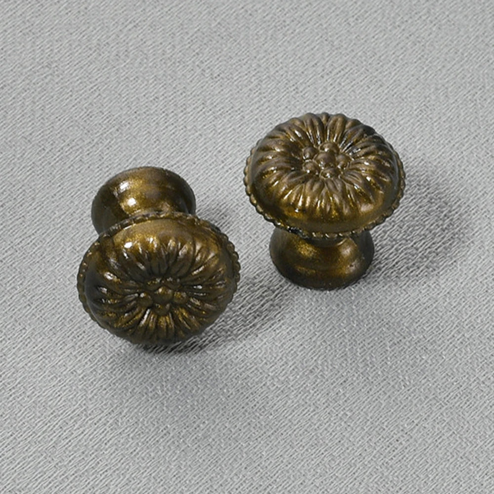 10pcs Mushroom Round Knob w/screw Antique Bronze 1-Hole Pull Handle Old Chinese Style Decor Cabinet Drawer Wood Box Furniture
