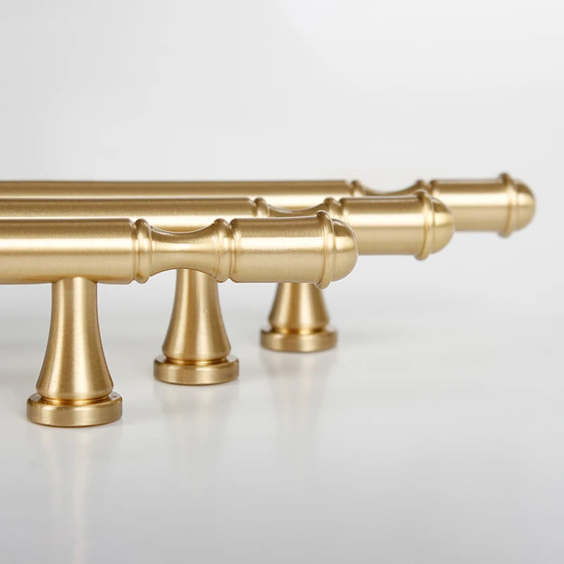 Pure Copper Wardrobe Door Handle Golden Retro Lengthened Furniture Handles Modern Simple Cabinet Drawer Small Handle Home Decor