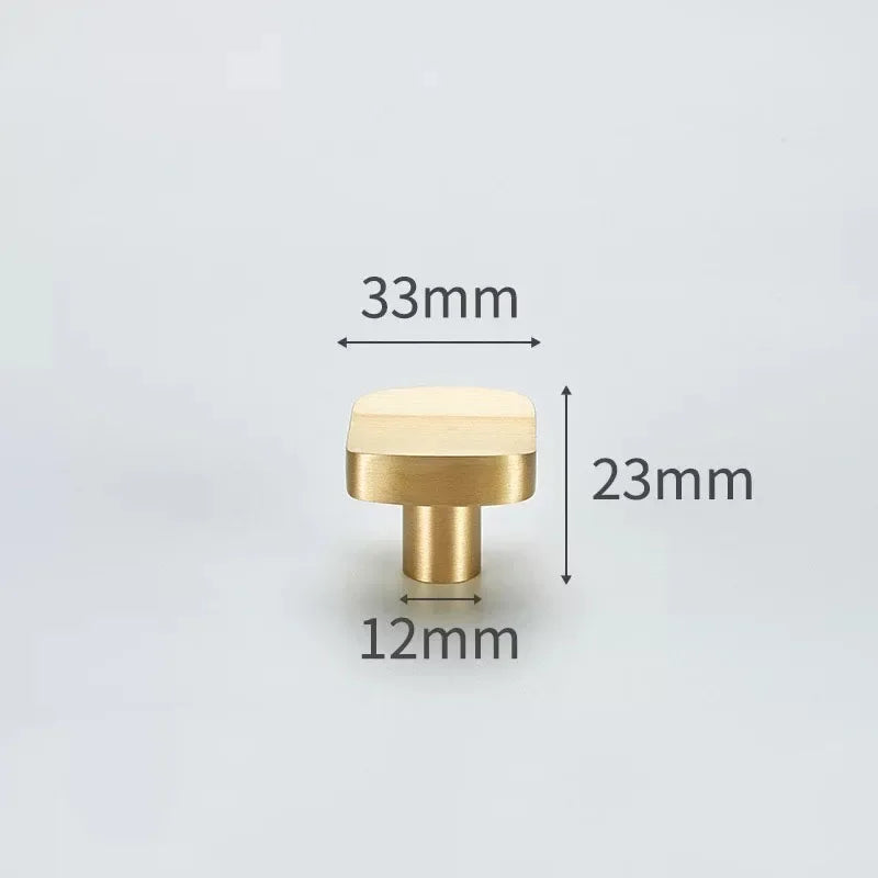 Modern Simple Solid Brass Cabinet Knobs Furniture Wardrobe Handle Kitchen Copper Pulls Doorknob