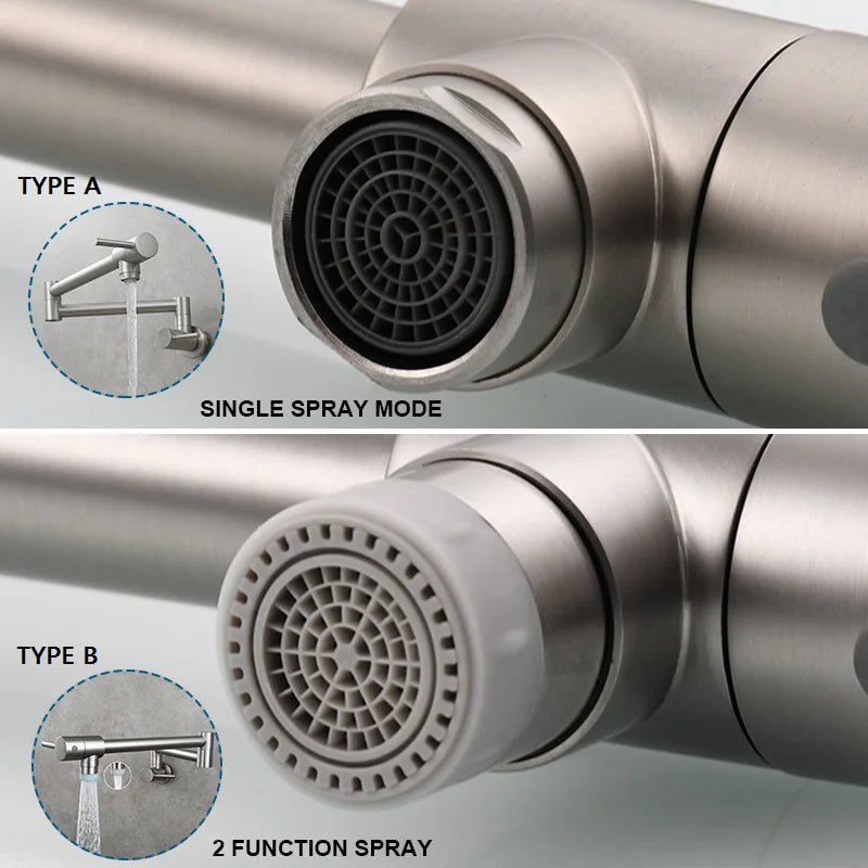 Brass Pot Filler Tap – Wall Mounted Foldable Kitchen Faucet