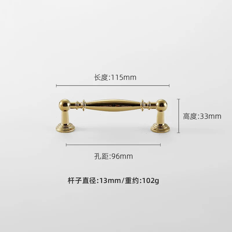 Nordic Solid Brass Furniture Handles Luxury Handles for Wardrobe and Drawer Kitchen Cabinet Drawer Handles Shoe Cabinets Pulls