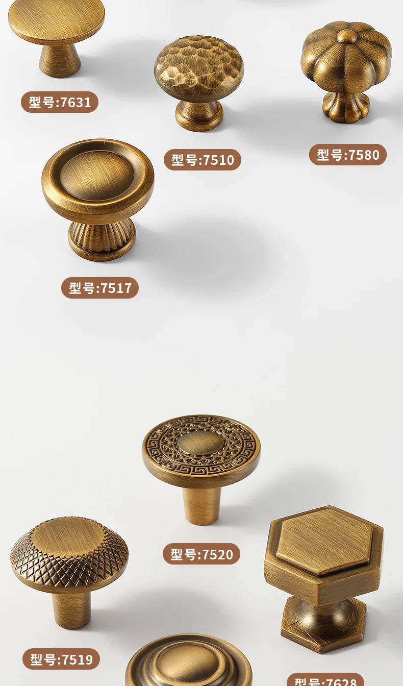 Antique-Bronze Cabinet Handle Retro Wardrobe & Kitchen-Cabinet Pull American Single-Hole Drawer Knob Zinc-Alloy Furniture Handle