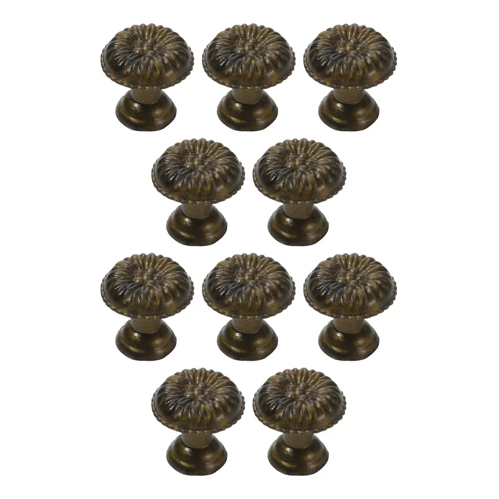 10 Pcs Furniture Handles with Screws Small Box Knobs Plastic 18*19mm Vintage Single Hole Handle for Drawer Cabinet Door Cupboard