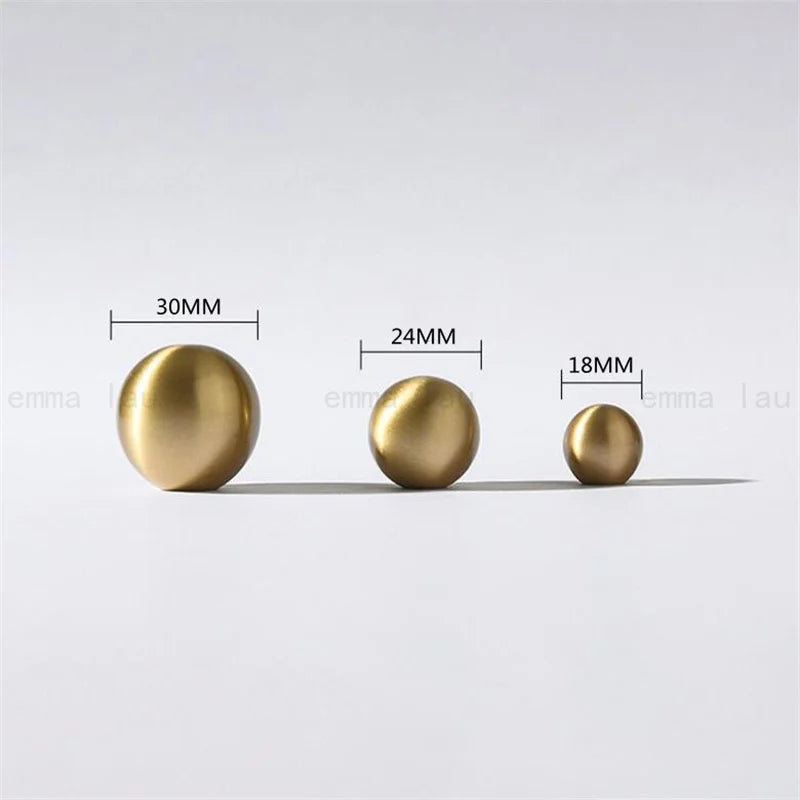 Nordic Round Ball Handle Solid Brass Furniture Knob and Handle Drawer Cabinet Door Knobs Cupboard Single Hole Pulls Handles