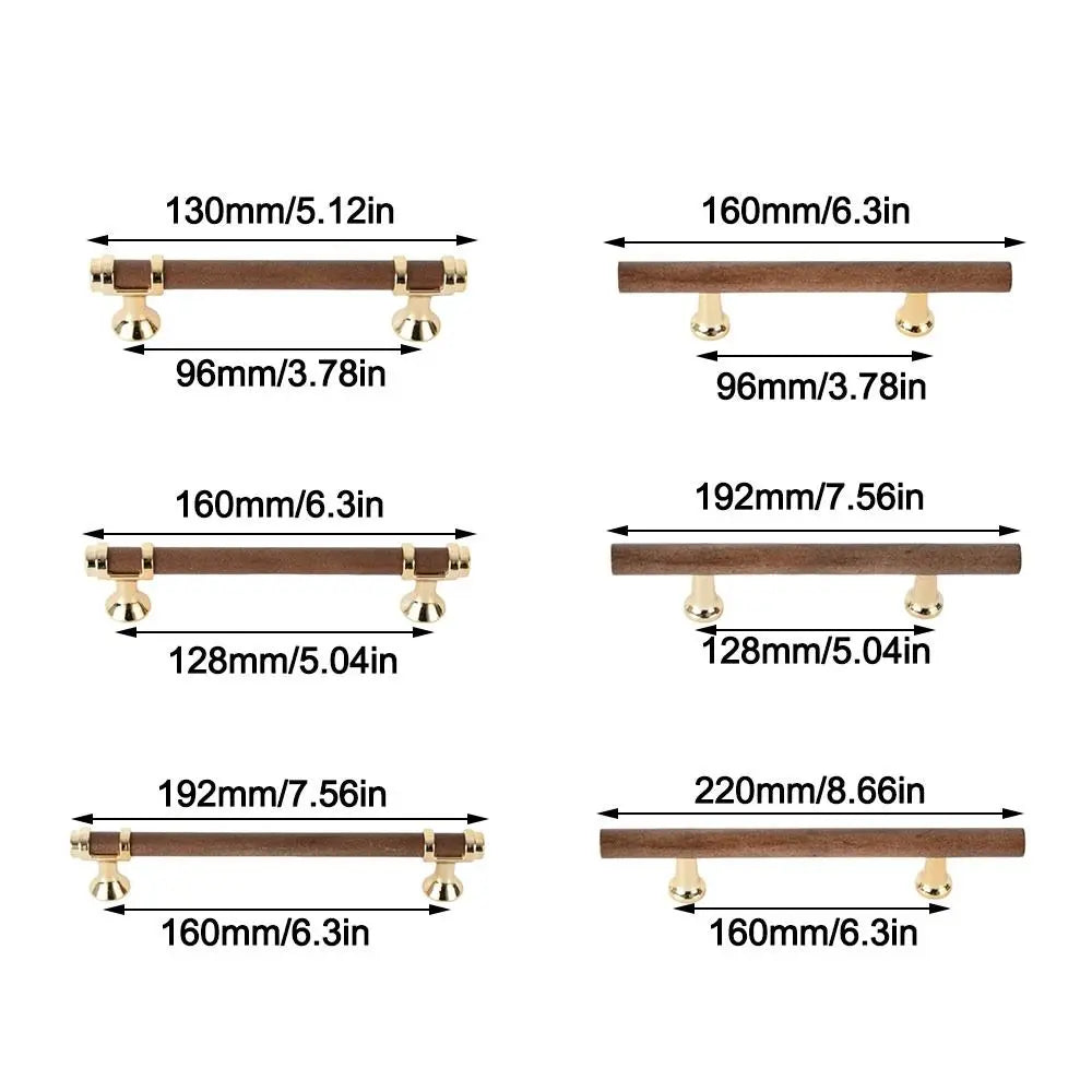 Modern Solid Wooden Door Handles Multifunctional Durable Drawer Knobs Various Sizes Kitchen Cabinet Handles Home Use