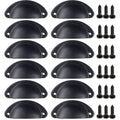 12Pcs Cup Pull Shell Handles Half Moon Iron Retro Handle Kitchen Cupboard Cabinet Door Drawer Handles Door Hardware Accessory
