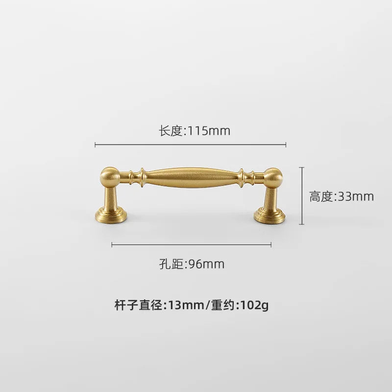 Nordic Solid Brass Furniture Handles Luxury Handles for Wardrobe and Drawer Kitchen Cabinet Drawer Handles Shoe Cabinets Pulls