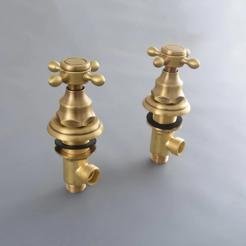 Antique Brass 8" Rainfall Shower Mixer Tap Set – Dual Handle